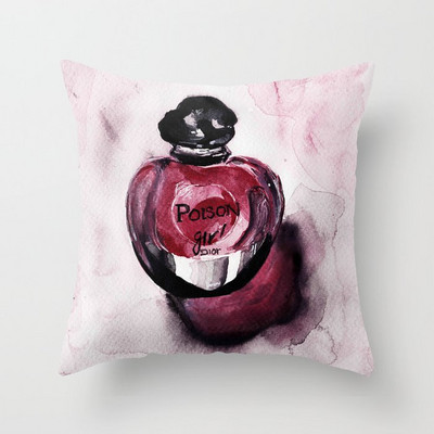 Uued käsitsi maalitud lilled parfüümipudelid padjakate polüester puuvill 45x45cm padjapüür Kodu dekoratiivsed padjakatted