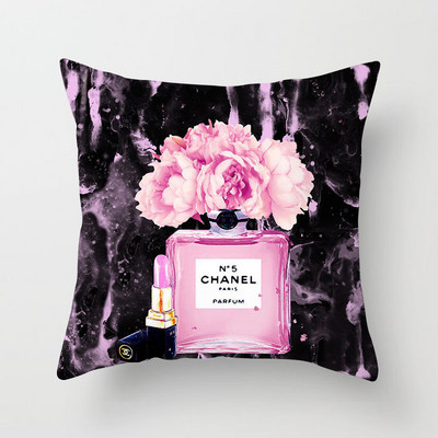 Uued käsitsi maalitud lilled parfüümipudelid padjakate polüester puuvill 45x45cm padjapüür Kodu dekoratiivsed padjakatted