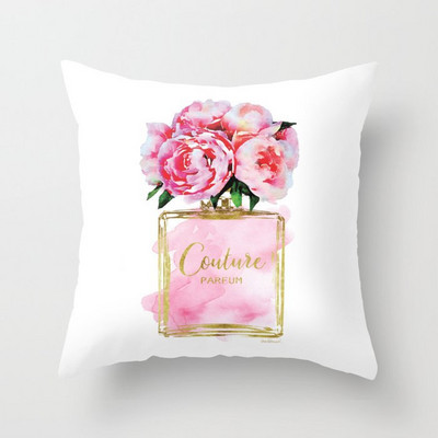 Uued käsitsi maalitud lilled parfüümipudelid padjakate polüester puuvill 45x45cm padjapüür Kodu dekoratiivsed padjakatted