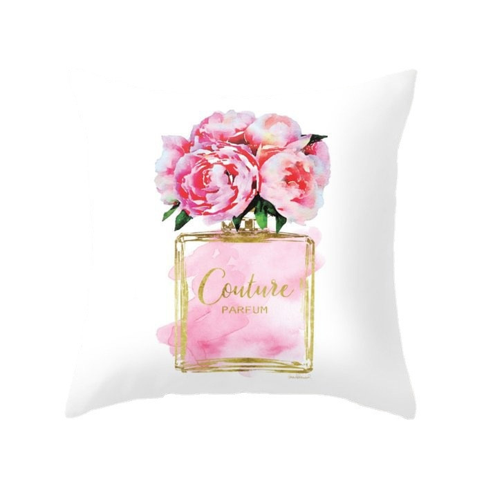 Uued käsitsi maalitud lilled parfüümipudelid padjakate polüester puuvill 45x45cm padjapüür Kodu dekoratiivsed padjakatted