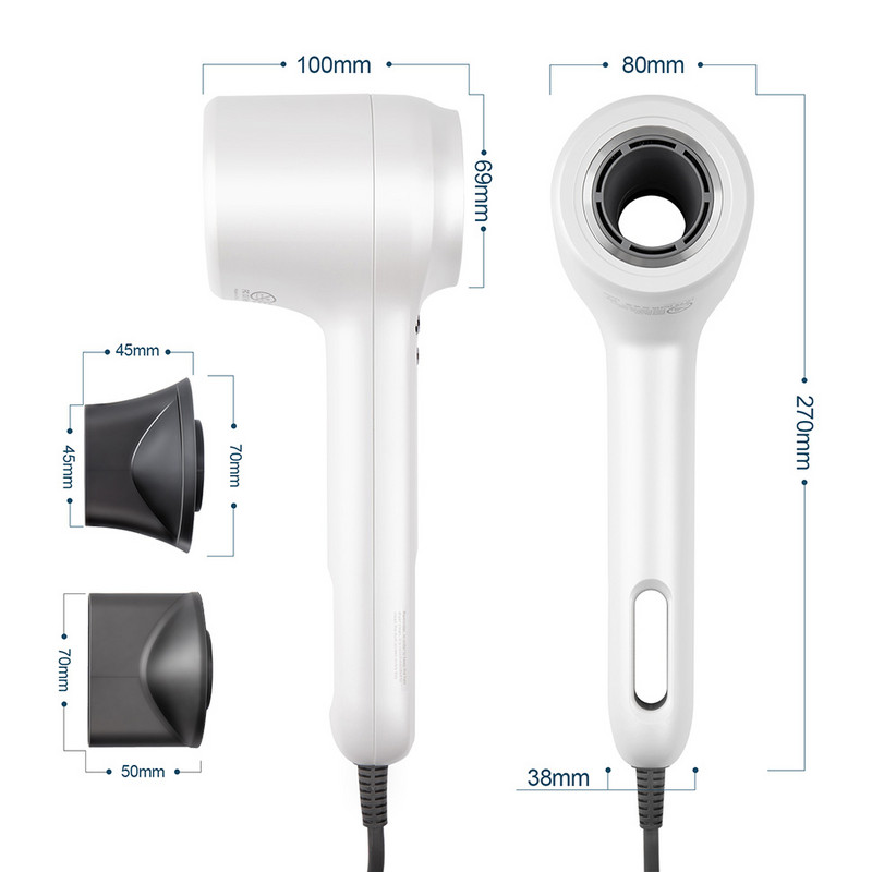 Profesionāls matu žāvētājs Negative Lonic Spēcīgs vējš Karsts Auksts Ātri žūstošs Pārnēsājams Mājsaimniecības No Leaf Barber Fēna veidošanas rīks