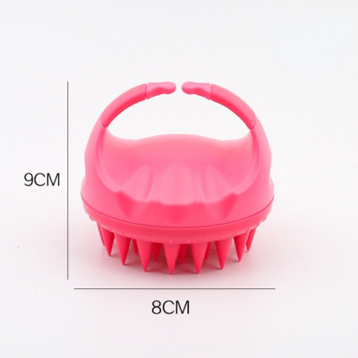 Perie portabilă de șampon din silicon Perie de mână rotundă moale pentru masaj al scalpului Perie de masaj pentru baie Perie de păr pentru duș Pieptene de îngrijire a părului