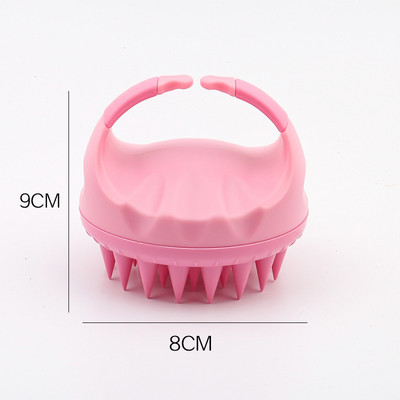 Perie portabilă de șampon din silicon Perie de mână rotundă moale pentru masaj al scalpului Perie de masaj pentru baie Perie de păr pentru duș Pieptene de îngrijire a părului