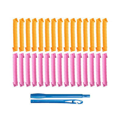 45cm30Pcs Σπιράλ μπουκλάκια για γυναίκες Μαγικές μπούκλες με ρολό χωρίς θερμότητα Flexi Rods Lazy πλαστικά αξεσουάρ για σγουρά μαλλιά