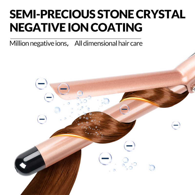 Ηλεκτρικά μπουκλάκια LCD Ηλεκτρικό μονό σωλήνα Κεραμικό γλάσο Αχλάδι λουλούδι κώνος Επαγγελματικό ρολό Ρύθμιση θερμοκρασίας Εργαλεία σίδερα για μπούκλες μαλλιών