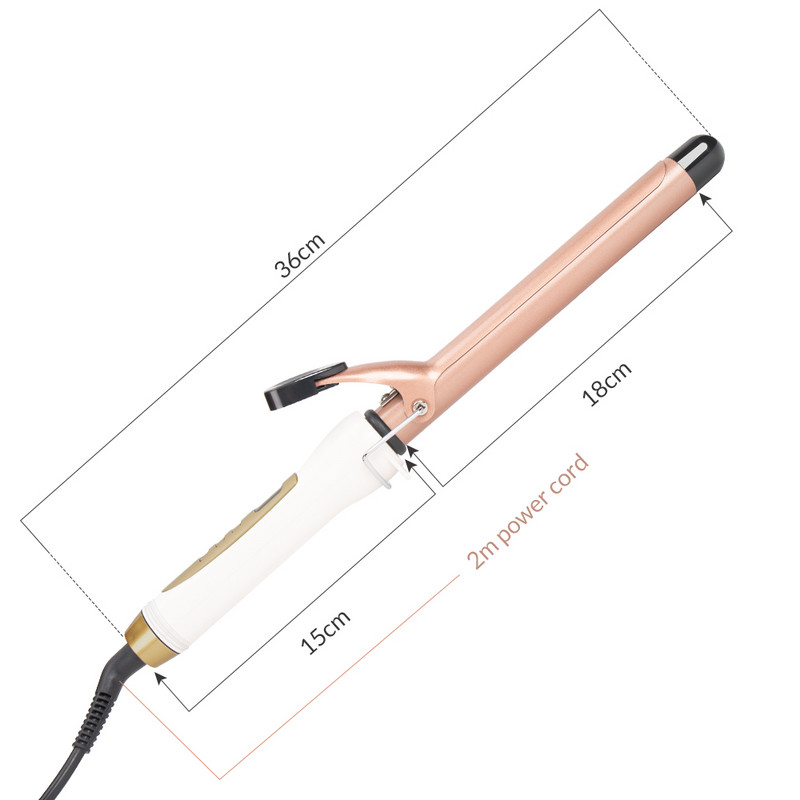 Ηλεκτρικά μπουκλάκια LCD Ηλεκτρικό μονό σωλήνα Κεραμικό γλάσο Αχλάδι λουλούδι κώνος Επαγγελματικό ρολό Ρύθμιση θερμοκρασίας Εργαλεία σίδερα για μπούκλες μαλλιών