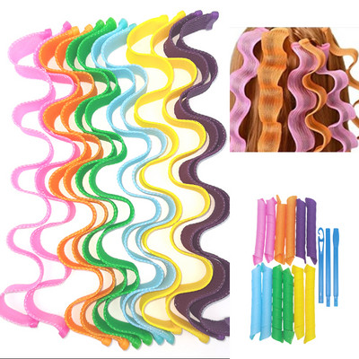 12 komada Čarobni uvijači za kosu Valjci Wave Curls Set za oblikovanje, uvijač za kosu bez zagrijavanja za žene, djevojke, uvijači bez zagrijavanja za dugu kosu