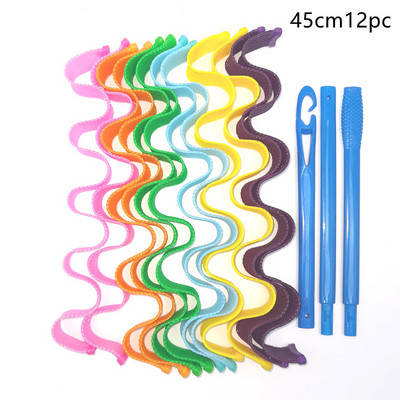 12 τμχ Magic Hair Curlers Rollers Wave Curls Kit Styling, Heatless Hair Curler for Women's Girl, No Heat Curlers for Long Hair