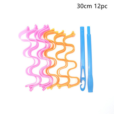 12 τμχ Magic Hair Curlers Rollers Wave Curls Kit Styling, Heatless Hair Curler for Women's Girl, No Heat Curlers for Long Hair