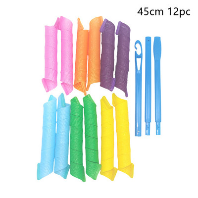 12 τμχ Magic Hair Curlers Rollers Wave Curls Kit Styling, Heatless Hair Curler for Women's Girl, No Heat Curlers for Long Hair