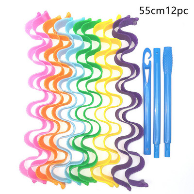 12 τμχ Magic Hair Curlers Rollers Wave Curls Kit Styling, Heatless Hair Curler for Women's Girl, No Heat Curlers for Long Hair