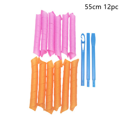 12 τμχ Magic Hair Curlers Rollers Wave Curls Kit Styling, Heatless Hair Curler for Women's Girl, No Heat Curlers for Long Hair