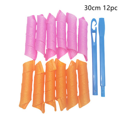 12 τμχ Magic Hair Curlers Rollers Wave Curls Kit Styling, Heatless Hair Curler for Women's Girl, No Heat Curlers for Long Hair