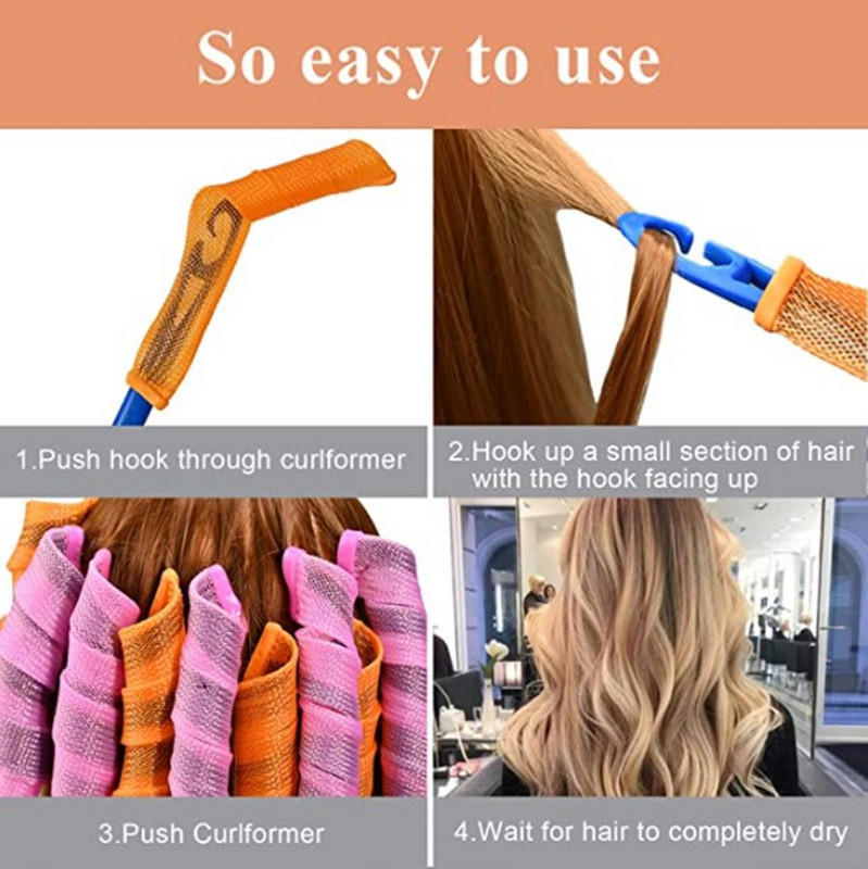 12 τμχ Magic Hair Curlers Rollers Wave Curls Kit Styling, Heatless Hair Curler for Women's Girl, No Heat Curlers for Long Hair