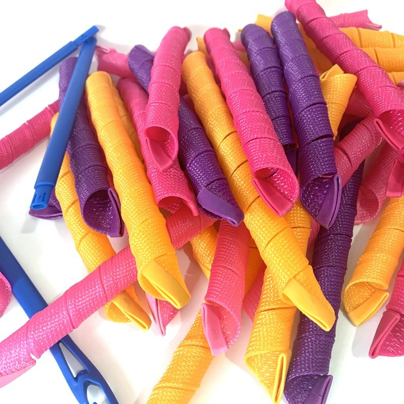 Prijenosni uvijač za kosu 50 cm DIY Valjci za kosu Spiralne okrugle kovrče Wave Former Bez topline Uvijač za kosu za žene i djevojčice