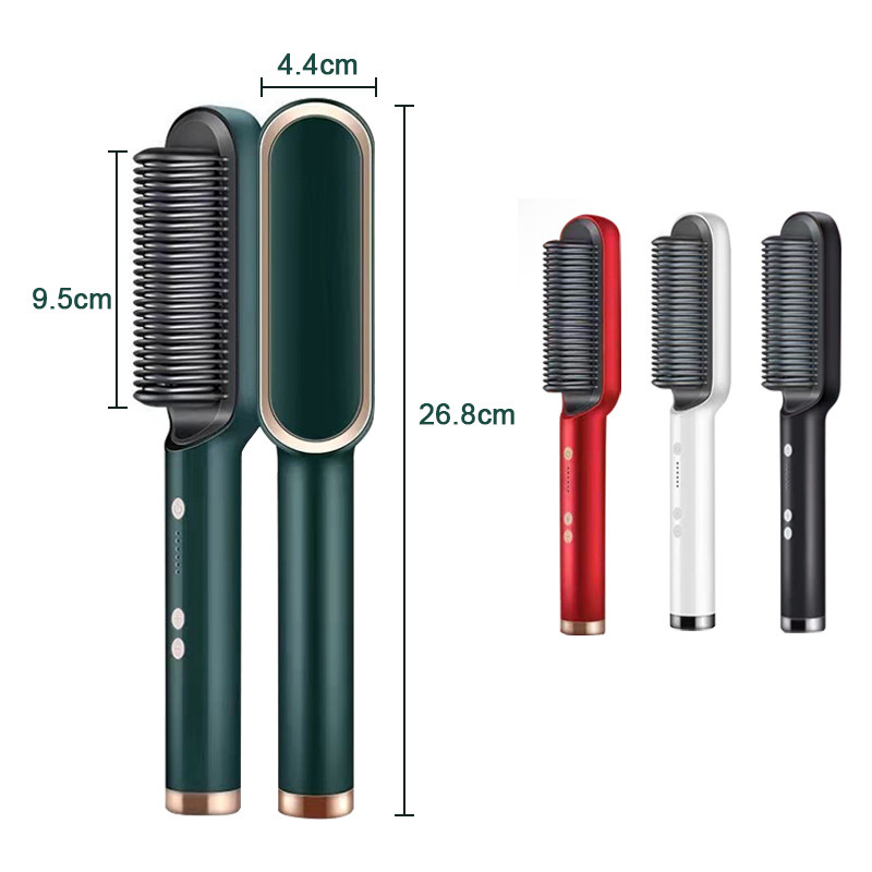 Matu taisnotāju komplekts Ķemmes mati cirtaini atšķetināšanas birste Profesionāla daudzfunkcionāla 2 vienā ātri uzsildāmi pretpiedeguma veidošanas rīki