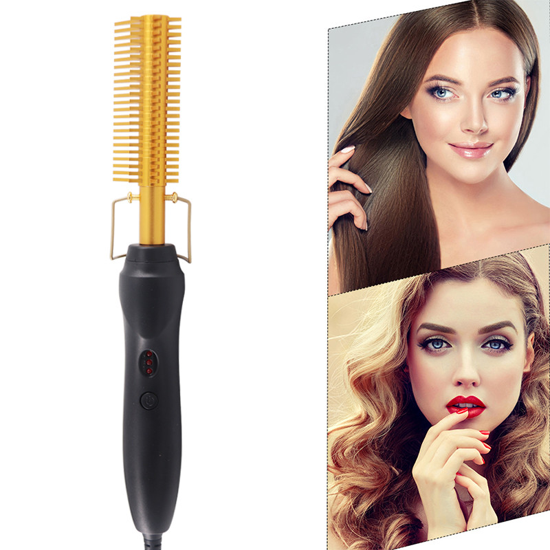 Pegla za kosu Četka za ravnanje Vrući češalj za grijanje Uređaj za ravnu kosu Nabor za kosu Uvijač za kosu Češalj