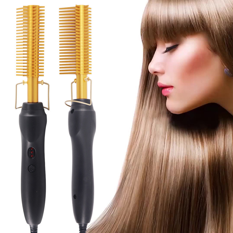 Pegla za kosu Četka za ravnanje Vrući češalj za grijanje Uređaj za ravnu kosu Nabor za kosu Uvijač za kosu Češalj