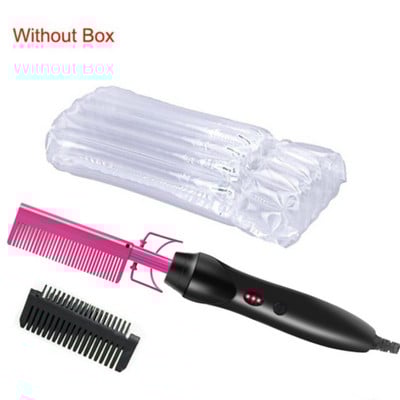 2 vienā Karstās ķemmes matu taisnotājs Plakanie gludekļi Taisnošanas birste Apsildāma ķemme mati Taisni ieveidotājs Matu lokotājs peigne chauffant