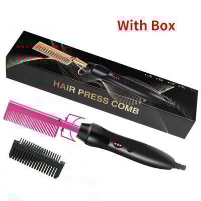 2 vienā Karstās ķemmes matu taisnotājs Plakanie gludekļi Taisnošanas birste Apsildāma ķemme mati Taisni ieveidotājs Matu lokotājs peigne chauffant