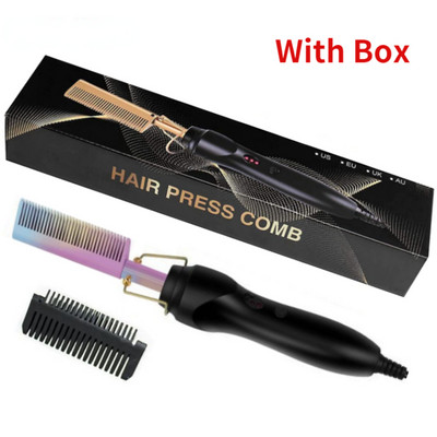 2 vienā Karstās ķemmes matu taisnotājs Plakanie gludekļi Taisnošanas birste Apsildāma ķemme mati Taisni ieveidotājs Matu lokotājs peigne chauffant