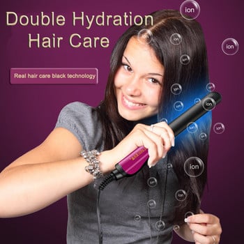 Професионална преса за коса с четири предавки, регулируема температура 2в1, инструмент за бързо загряване за мокра или суха коса
