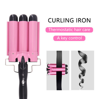 Επαγγελματικό σίδερο για μπούκλες 25mm Κεραμικό τριπλό σίδερο για μπούκλες σίδερα μαλλιών Hair Waver Waver Εργαλεία styling Ραβδί μαλλιών