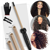 9 mm Super Slim MCH Bucle strânse Baghetă Ringlet Ondule Afro Ondulător de păr Fier de curling Onduleuri pentru betisoare