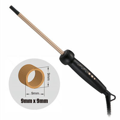 9 mm Super Slim MCH Bucle strânse Baghetă Ringlet Ondule Afro Ondulător de păr Fier de curling Onduleuri pentru betisoare