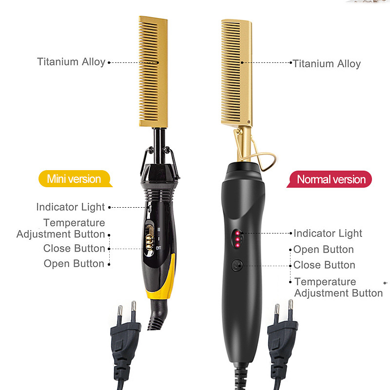 Četka za ravnanje kose Pegla za glačanje Vruće grijanje Češalj pritiskanje Ravna kosa Uvijač za kosu električni češalj