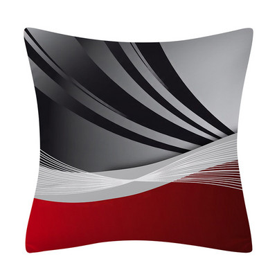 45x45 cm piros sorozatú geometrikus párnahuzat absztrakt pachwork vonal négyzet alakú párnahuzat kanapé autó derékpárna párnacipő otthoni dekoráció