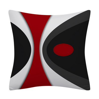 45x45 cm piros sorozatú geometrikus párnahuzat absztrakt pachwork vonal négyzet alakú párnahuzat kanapé autó derékpárna párnacipő otthoni dekoráció