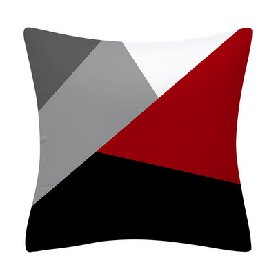 45x45 cm piros sorozatú geometrikus párnahuzat absztrakt pachwork vonal négyzet alakú párnahuzat kanapé autó derékpárna párnacipő otthoni dekoráció