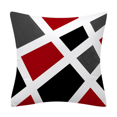 45x45 cm piros sorozatú geometrikus párnahuzat absztrakt pachwork vonal négyzet alakú párnahuzat kanapé autó derékpárna párnacipő otthoni dekoráció