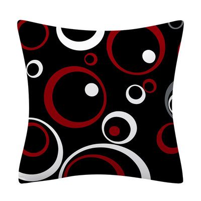 45x45 cm piros sorozatú geometrikus párnahuzat absztrakt pachwork vonal négyzet alakú párnahuzat kanapé autó derékpárna párnacipő otthoni dekoráció