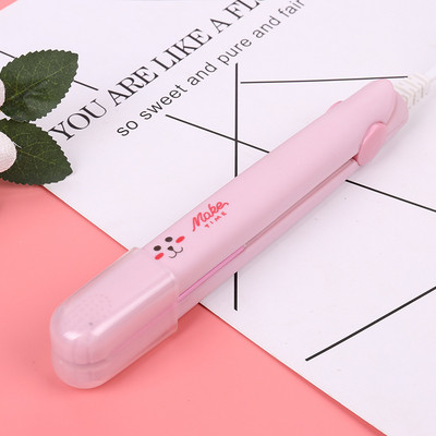 Mini ravnalo za kosu Šipka za kovrčanje Ravna rola 2 u 1 udlaga za trajnu Mini crtani prijenosni električni uvijač za kosu