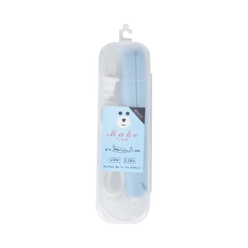 Mini ravnalo za kosu Šipka za kovrčanje Ravna rola 2 u 1 udlaga za trajnu Mini crtani prijenosni električni uvijač za kosu