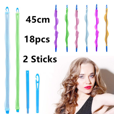 Uvijači za kosu Mekani uvijači za kosu valoviti bez topline Spiralne okrugle kovrče 6 različitih veličina 18 kom/komplet