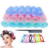 Paket od 37 komada Valjci za kosu sa kopčama i češljem Samoprihvatljive špule za suho uvijanje Lazy Velcro uvijači Proizvodi za kovrčavu kosu bez zagrijavanja