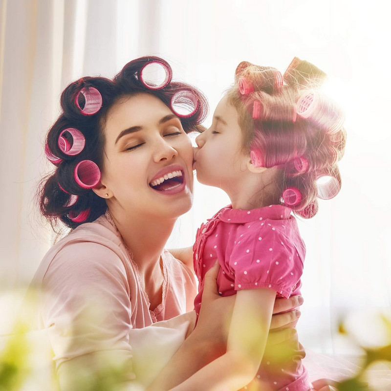 Paket od 37 komada Valjci za kosu sa kopčama i češljem Samoprihvatljive špule za suho uvijanje Lazy Velcro uvijači Proizvodi za kovrčavu kosu bez zagrijavanja