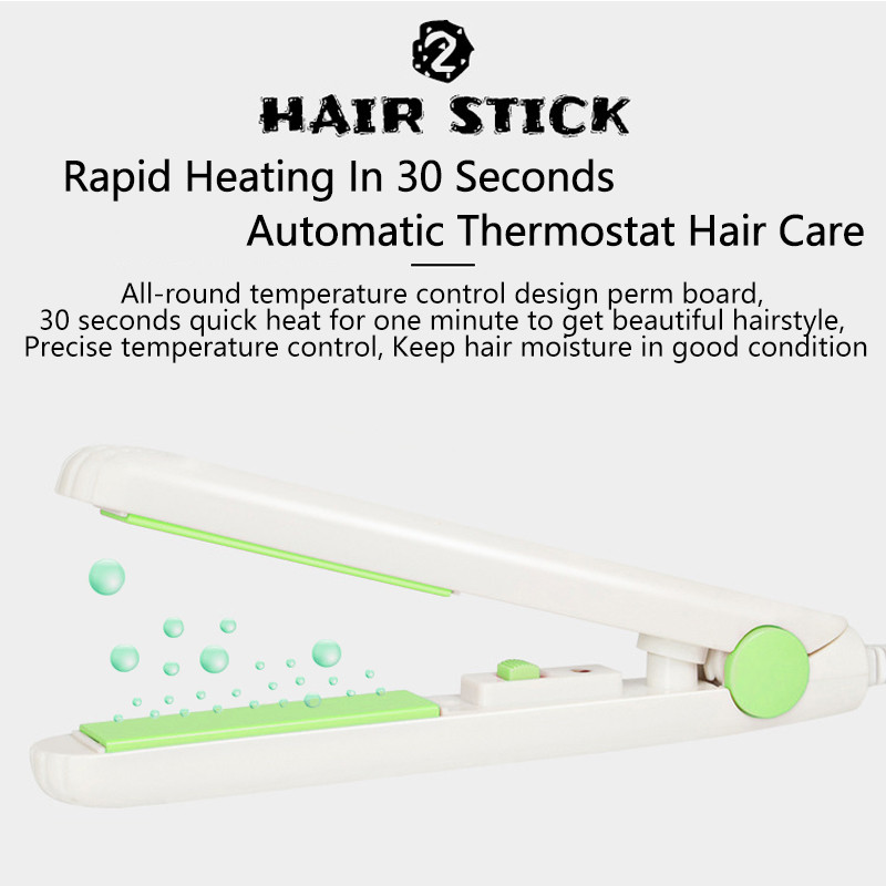 Mini matu taisnotājs Plakans dzelzs keramikas matu taisnotājs, sauss un mitrs termostats elektrisks lokšķēres Modes veidošanas rīki