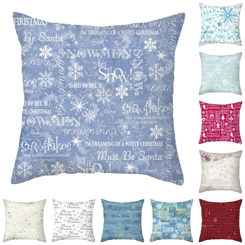 Home Decor Jastučnica Božićna slatka životinja Snježni noćni print Jastučna navlaka Sofa Jastučnica 45x45cm funda de almohada