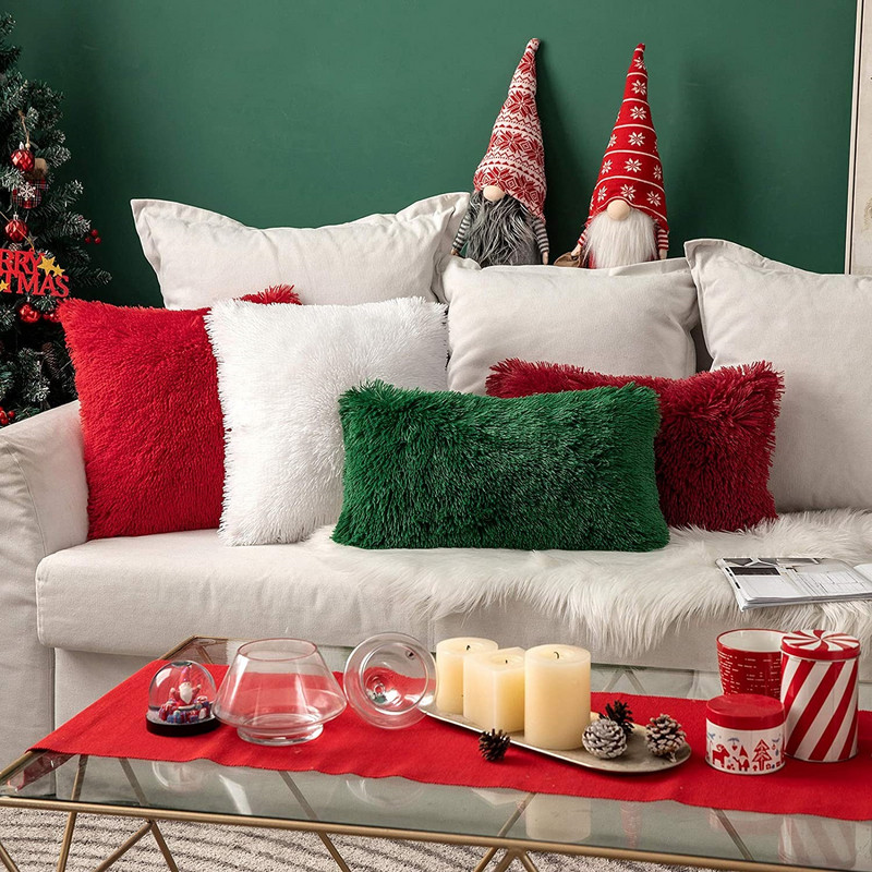 Dekoratyvinis sofos pagalvės užvalkalas Tvirtas minkštas pūkuotas pagalvės užvalkalas Namų pagalvės užvalkalas baltas rausvas pilkas gauruotas kailio pagalvės užvalkalas 43x43cm