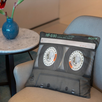 Винтидж касета с музикална лента Калъфка за възглавница Забавен дизайн Диван Калъфка за възглавница Двупосочен печат Калъфка за възглавница Сватбен парти Декор
