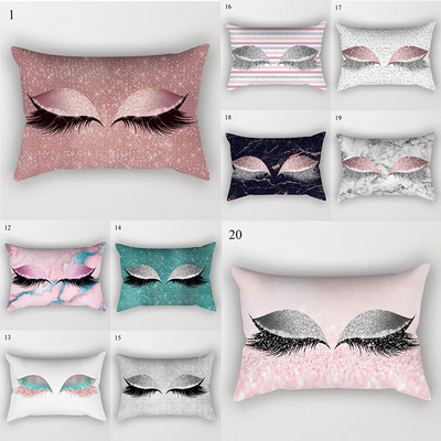 Personalized Eyelash Pillowcase Stylish Simple All-match Decorative Pillow Cases Fashion Eyelashes Printing Pillow Cover