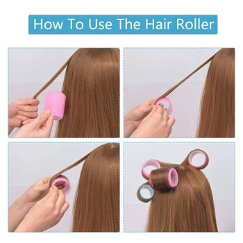 Self Grip Hair Rollers 6Pcs Magic Hair Curlers Set Salon Hairdressing Heatless Curling DIY Hairstyle Tool for Women Girl Εργαλεία
