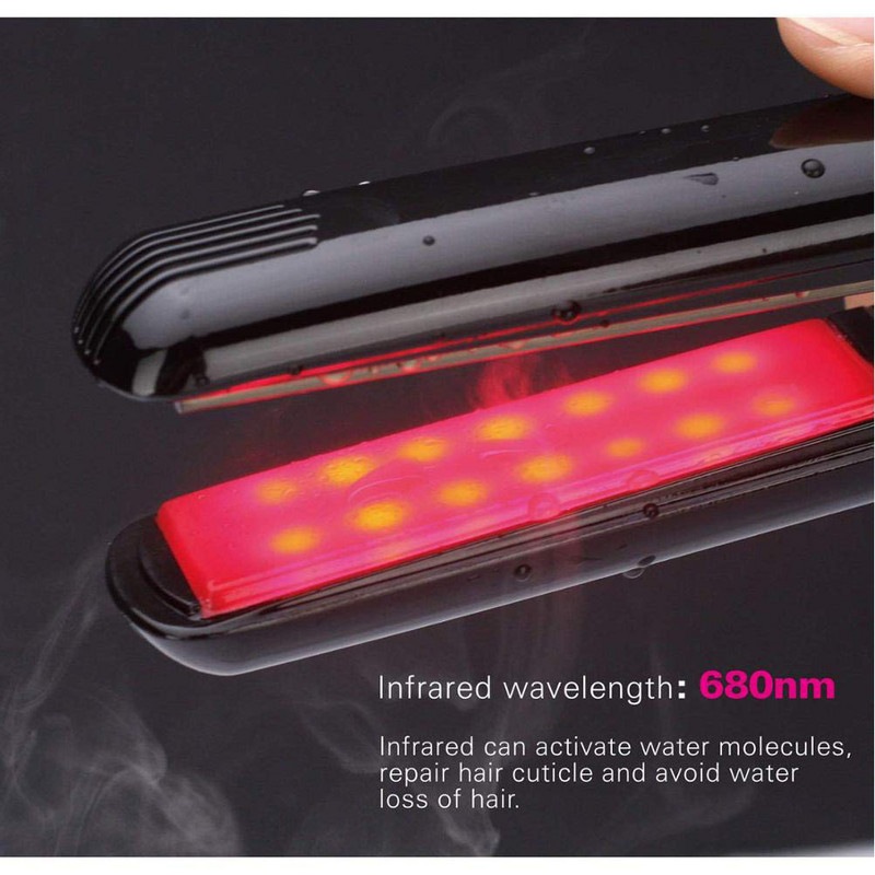 Placă de îndreptat pentru păr Profession Îngrijirea părului la rece cu infraroșu și cu ultrasunete Tratament cu fier pentru uscat încrețit Recuperează daunele Fiare de călcat