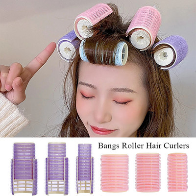 2pcs Women Hair Rollers Curlers Self-adhesive Lazy Bangs Curling Fluffy Hair Curlers Heatless Curling Rod Hair Styling Tools
