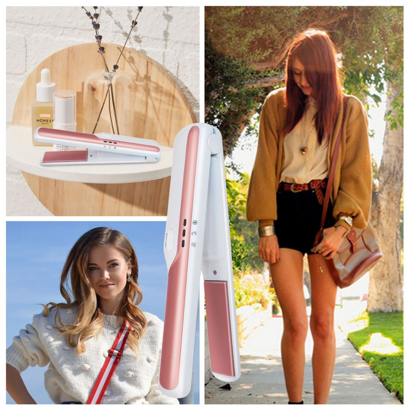 Uvijač za kosu Mini ravnalo za kosu Keramičko USB bežično ravnanje Alati za oblikovanje Uvijač za kosu Twisted Flat Curly Salon Alat