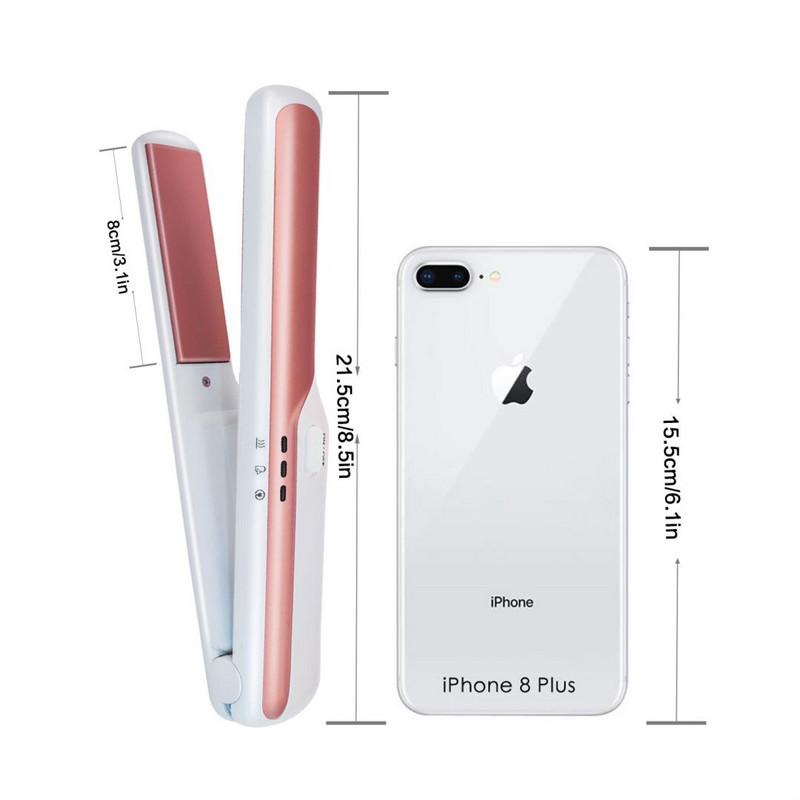 Uvijač za kosu Mini ravnalo za kosu Keramičko USB bežično ravnanje Alati za oblikovanje Uvijač za kosu Twisted Flat Curly Salon Alat